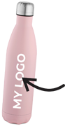 Aplicación de logotipo en botella metálica