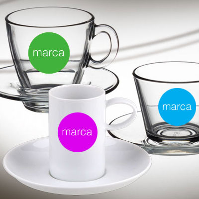 taza de café de vidrio de impresión de diseño de logotipo en taza